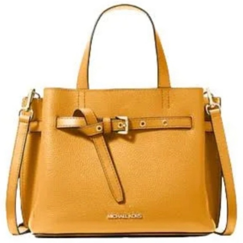 Michael Kors Hamilton Small Satchel Shoulder Crossbody Bag Honey Comb Co. BROWN